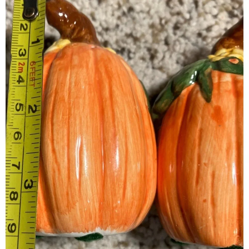Earthenware Pumpkin Salt & Pepper Shaker Set Of 2 By Wangs International